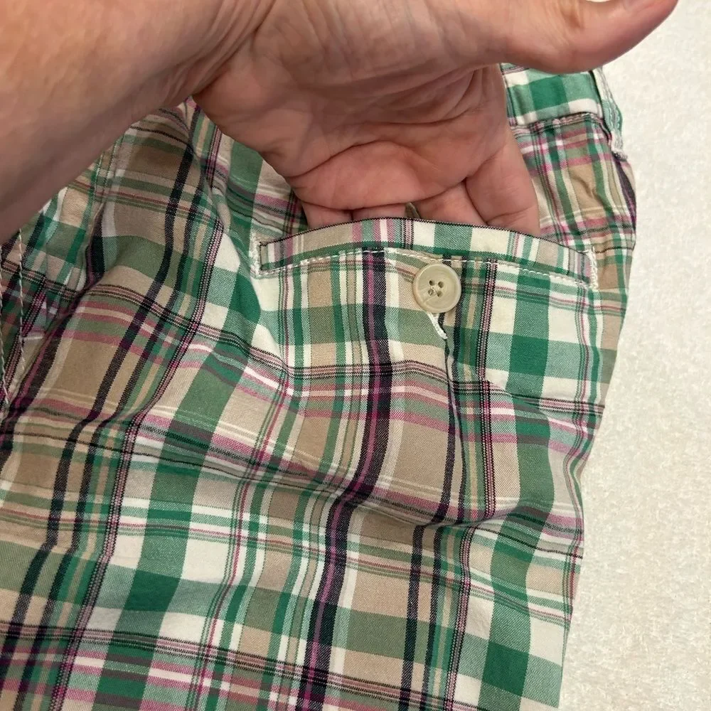 Merona size 12 Plaid Green and Pink Shorts - Picture 3 of 9